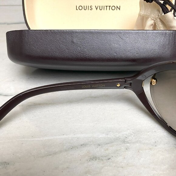 LOUIS VUITTON Brown Plastic Frame Daphne Sunglasses Shades Z0415W - Picture 6 of 9